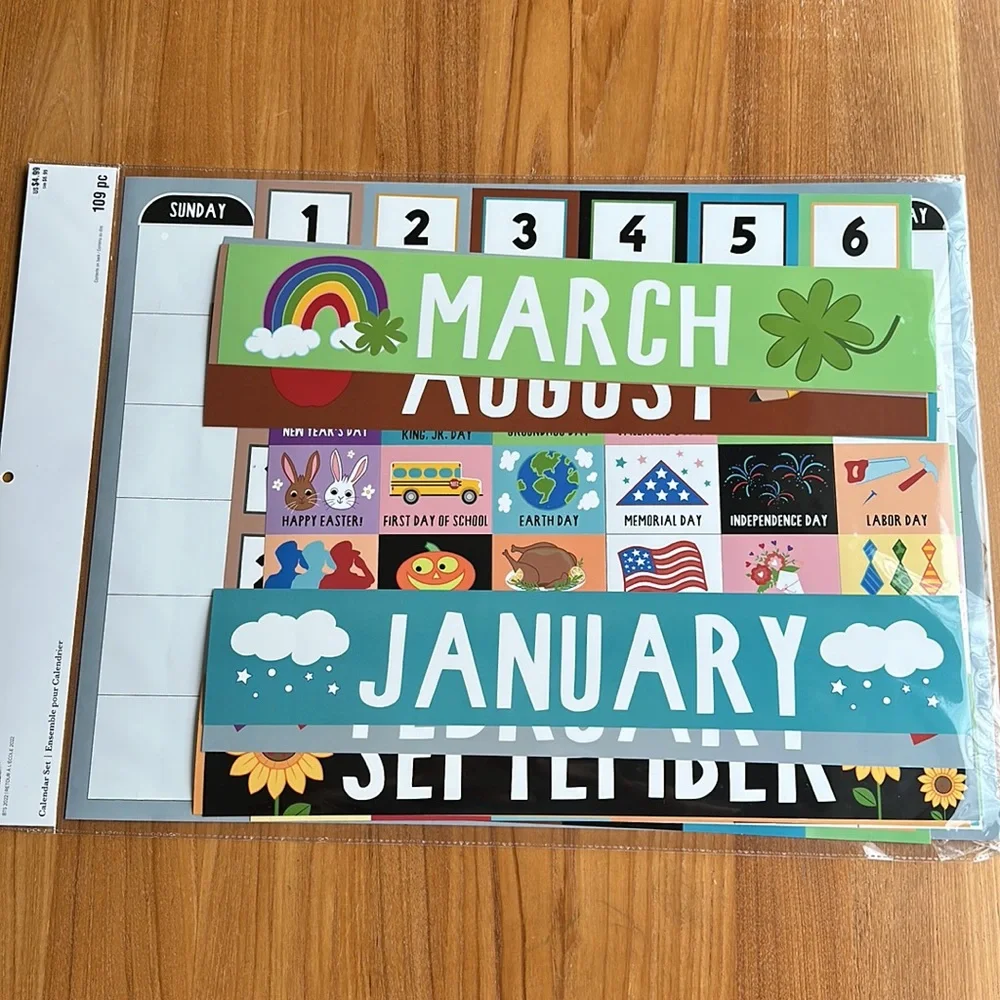 Dry Erase Large Wall Calendar Set 18” x 24”